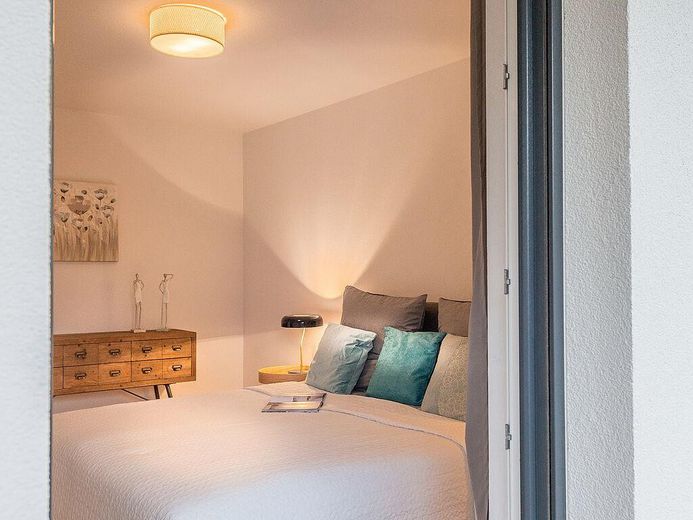Blick ins Schlafzimmer
