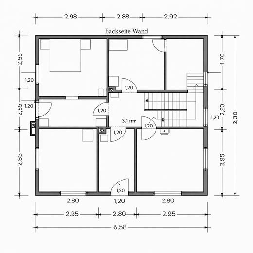 Zwei Häuser, viele Möglichkeiten: Bungalow & vielseitig nutzbares Zweithaus auf großem Grundstück – Grundriss 2-Parteienhaus OG