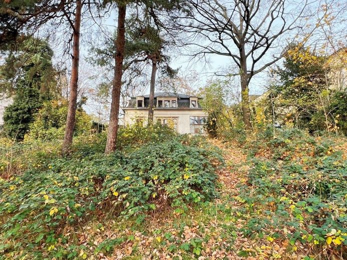 DENKMALGESCHÜTZTE VILLA AM ELBHANG – Blick vom Garten
