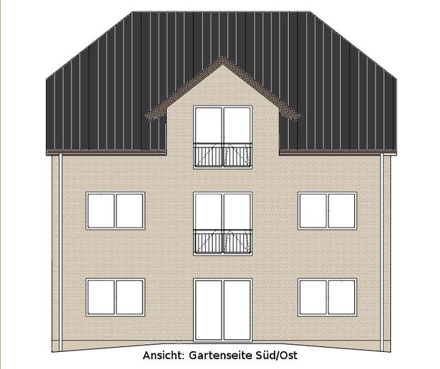 3 Zimmer mit Terrasse und Garten, Einfamilienhausalternative für eine kleine Familie/Paar – Gartenseite