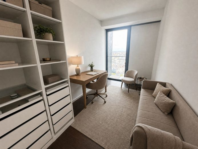 Skyline Living volledig gemeubileerde 4-kamerresidentie met balkon, conciërge & parkeerplaats – Foto 1