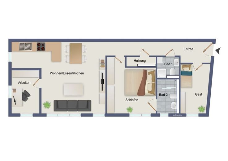 Gevelsberg-Stadtmitte: Kapitalanlage Neuw. Eigentumswohnung, vermietet mit Garten und TG-Stellplatz – Grundriss