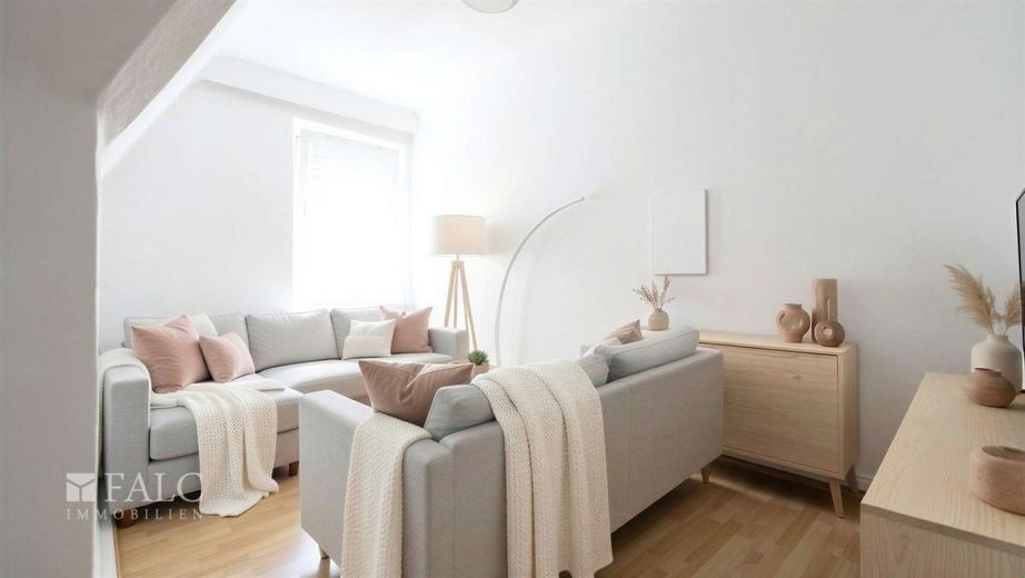 Seltene Gelegenheit im Kreuzviertel - Eigentumswohnung zur individuellen Modernisierung – Wohnzimmer - (KI generiert)