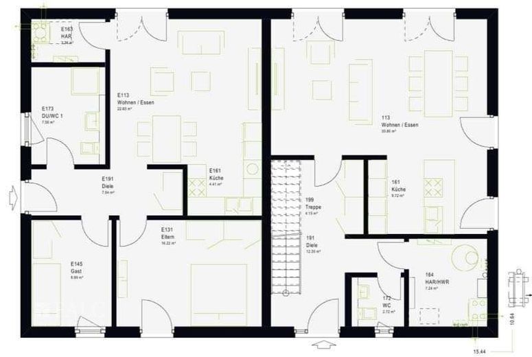 Neubauprojekt Mehrgenerationenhaus inkl. Einliegerwohnung! – Grundriss EG