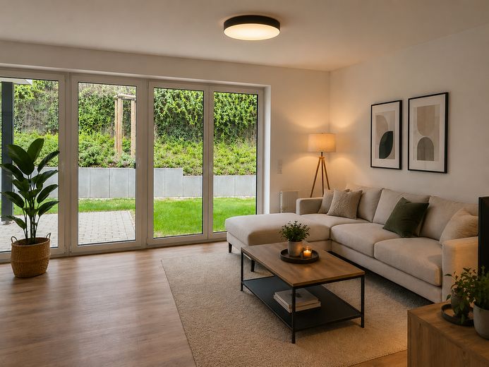 Pierwsze zasiedlenie w Damme (dostępne 4 domy) | 5 pokoi | KfW 40 | garaż i ogród | ok. 165 m² – Visualisierung Wohnzimmer