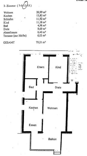 Modernized 3-room ground-floor apartment with garden, terrace and two parking spaces – Grundriss der Wohnung