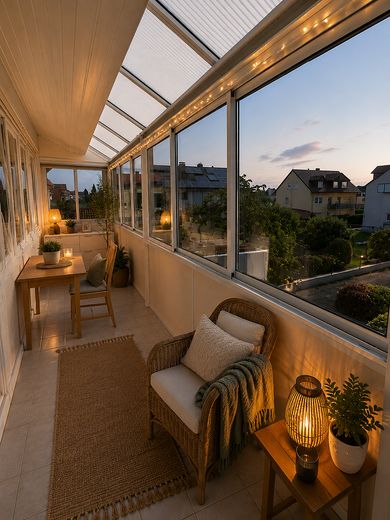 Excepcionalmente amplio apartamento en propiedad de 3–4 habitaciones con baño wellness, dos jardines de invierno, cocina equipada – Wintergarten 1
