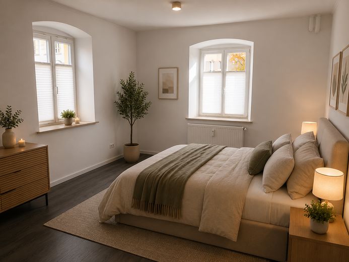 Bahçeli, yüksek standartlı 3 odalı daire – Homeoffice için de ideal – Schlafzimmer 