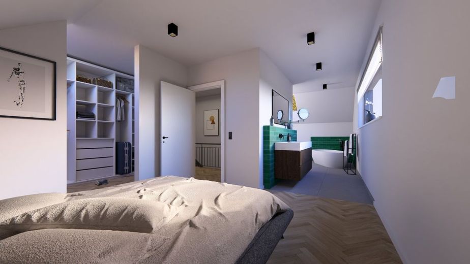 MODERNES WOHNEN MIT STIL UND KOMFORT – Ansicht Schlafzimmer/Badezimmer