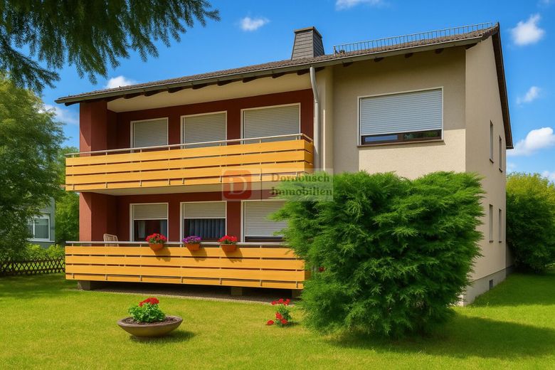 Top-Anlage!! 5-Familienhaus mit geteiltem Grundbuch, Garagen &amp; Stellplätzen – Hausansicht - Virtual Staging