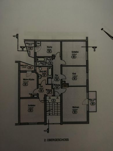 Zentrum Neu-Ulm: Klimatisierte 3-Zimmer-Wohnung mit 2 Balkonen (74 m²) Provisionsfrei! – Plan 3