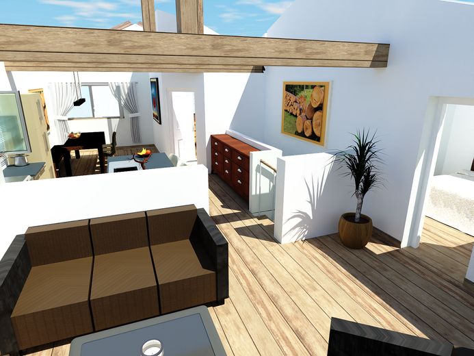 Wohnen mit Bergkulisse – massiv gebaut, für immer daheim – OG Haus 2 KI gerendert
