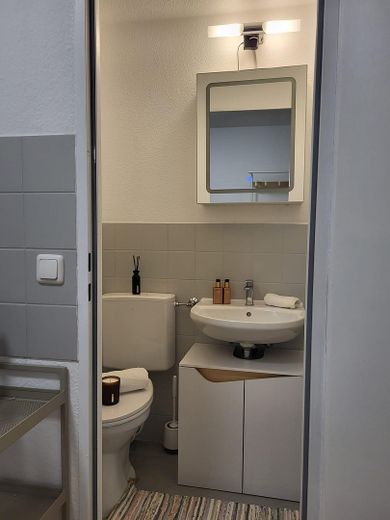 Renoviertes und möbliertes Studentenapartment im Zentrum von Erlangen, provisionsfrei, bezugsfertig – Bad
