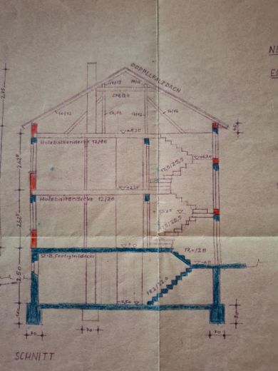 Treppenhaus im Schnitt
