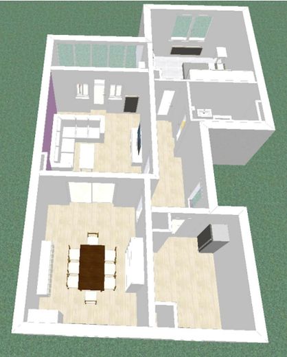 Möbliert wohnen in Schwachhausen: 3 Zimmer, eigener Garten, 1.700 € all-inclusive – 3D Grundriss