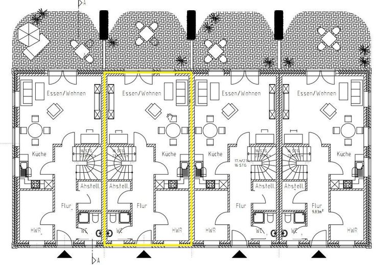 Casa a schiera centrale anno di costruzione 2022 in affitto, --seguiranno altre immagini-- – Grundriss Erdgeschoss