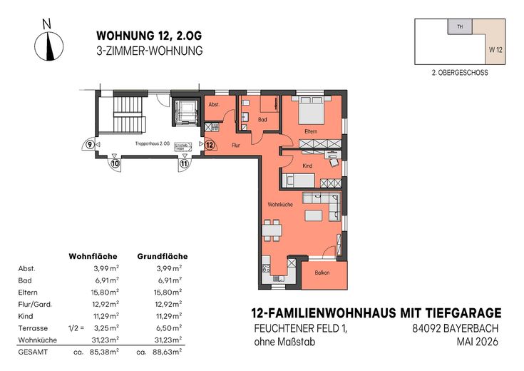 KfW 40 QNG | Neubau | 2-Zimmer-Eigentumswohnung | Aufzug |Tiefgarage – Foto 14