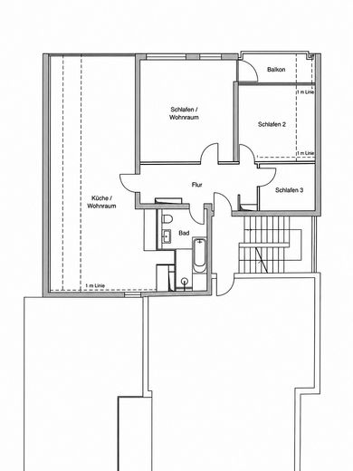 Freie DG-Whg. mit Traumgartenblick in privater Wohnanlage – Grundriss 
