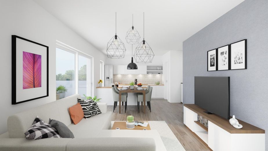 Premium-Wohnen im Südwesten: Exklusive 2,5-Zimmer-Neubauwohnung mit Designerküche (auch Rent2Rent) – Wohn-/Essküche