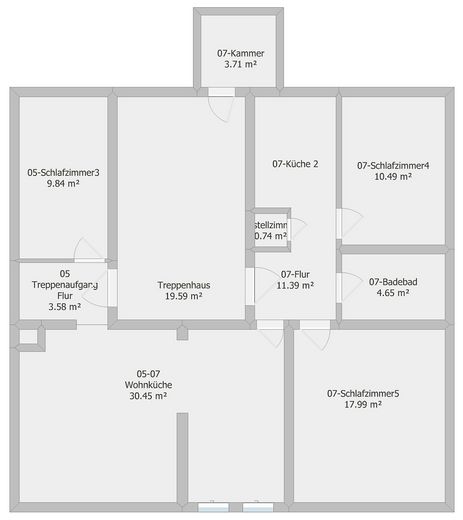 Eigentumswohnung Maisonette 5 Schlafräume, große Wohnküche und 2 Bäder – Maisonette Untergeschoss