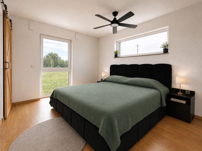 Sin comisión | Casa unifamiliar moderna con piscina y lounge | Orientación sur | Cerca de la A9 – Schlafzimmer