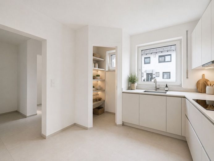 Jetzt schnell sein! Neubau-Doppelhaushälfte in Ergoldsbach mit Garten, Garage und KfW-55-Standard – Beispiel Küche nach Fertigstellung