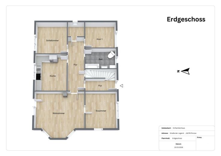Haus mit Einliegerwohnung -sofort verfügbar- in 16278 Pinnow sucht neuen Besitzer – Grundriss 3D-EG