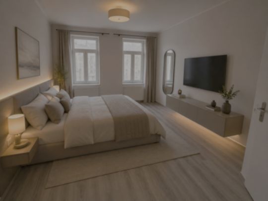 3-Zi. Wohnung + Balkon + Keller + Garten + Aufzug – Schlafzimmer 1