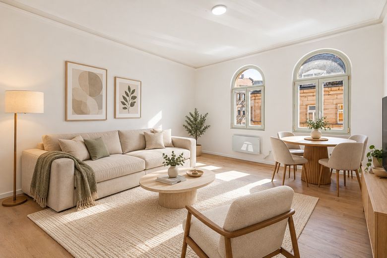 TOP gerenoveerde Altbau 3-kamerwoning! – Wohnzimmer Einrichtung bsp.
