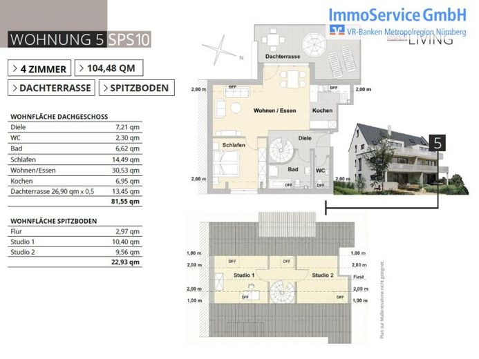 Ultima unità: appartamento duplex di 4 locali incl. studio con terrazza panoramica sud-ovest secondo lo standard KFW 40! – Foto 1