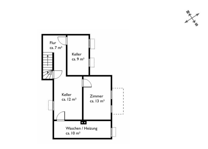 Atrium Bungalow alles auf einer Ebene in Schenefeld Dorf direkt am Klövensteen Forst – Grundriss Souterrain