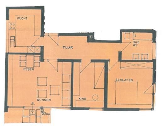 Zu vermieten: schöne, renovierte 3-Zimmer-Wohnung mit herrlicher Aussicht – Grundriss