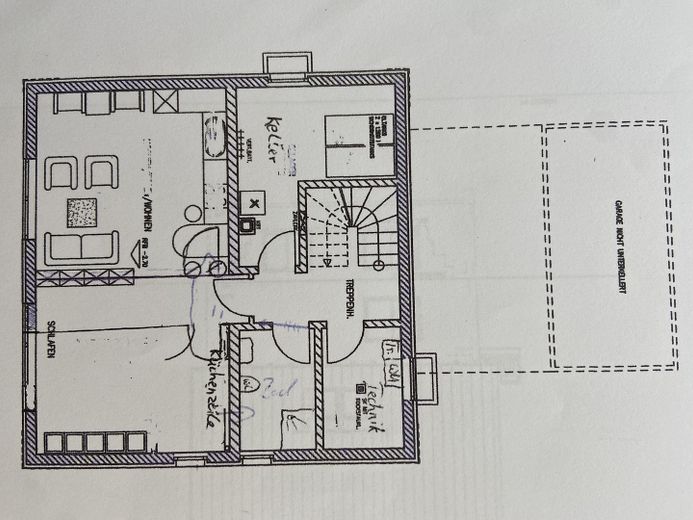Field-edge location & sunset, detached single-family house with 224 sqm and PV system – Untergeschoss