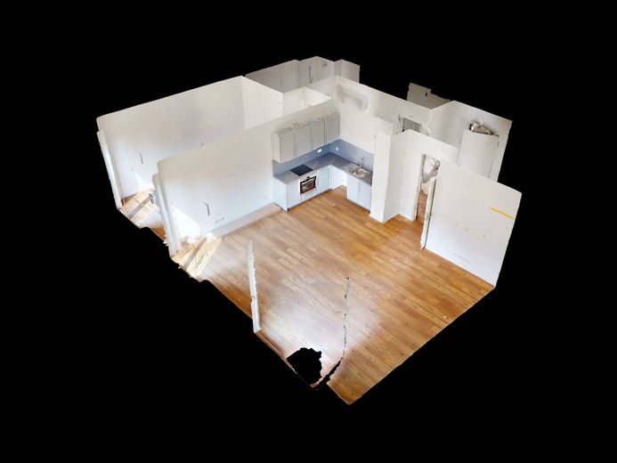 Moderne 2-Zimmer-Wohnung mit EBK und BALKON im Neubauquartier FIELD 4 – 3D-Ansicht Grundriss