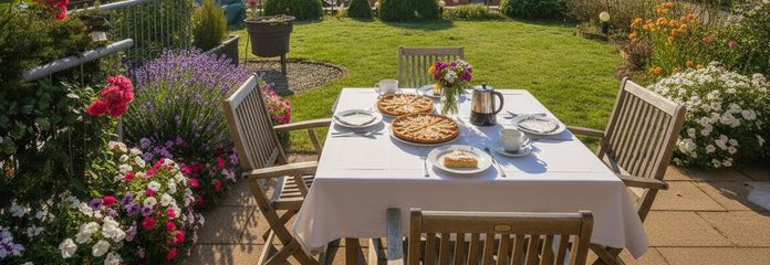 Blick von der Terrasse im EG