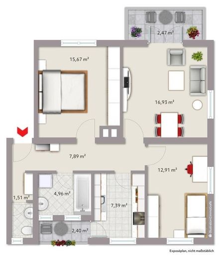 Appartamento di proprietà con 3 locali e 2 balconi, subito disponibile, a Memmingen – Foto 13