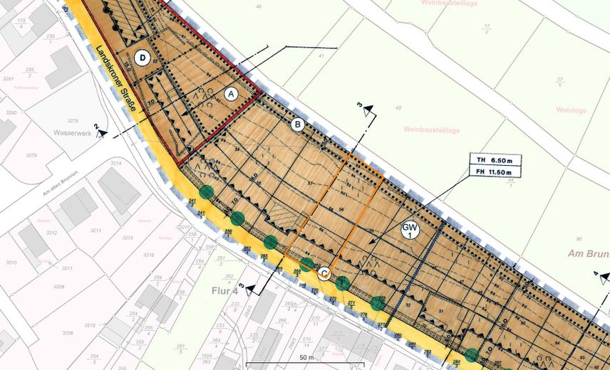 933 m² Baugrundstück - Südlage in 53474 Heppingen – Bebauungsplan ©GeoBasis-DE