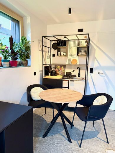 1-Zimmer-APP komplett ausgestattet, 1-room APP comfortably furnished, Munich Westpark, Metro U6 – Kitchen