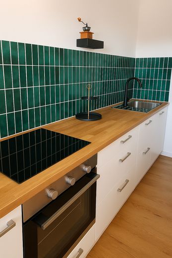1,5-kamerappartement in penthousestijl met gezellig balkon – Küche