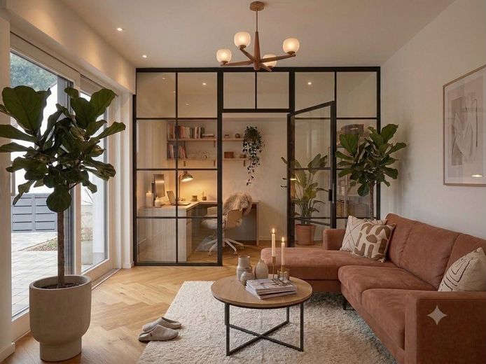 First occupancy: low-energy house in Düsseldorf-Kalkum, commission-free, south-west orientation – Wohnvariante mit Büro West