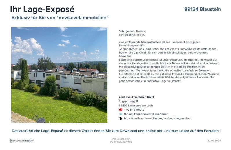 Hinweis auf das Lage-Exposé