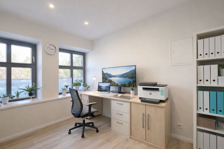 Appartamento curato di 3 locali al piano terra a Weimar, direttamente sul parco Ilmpark – Arbeitszimmer