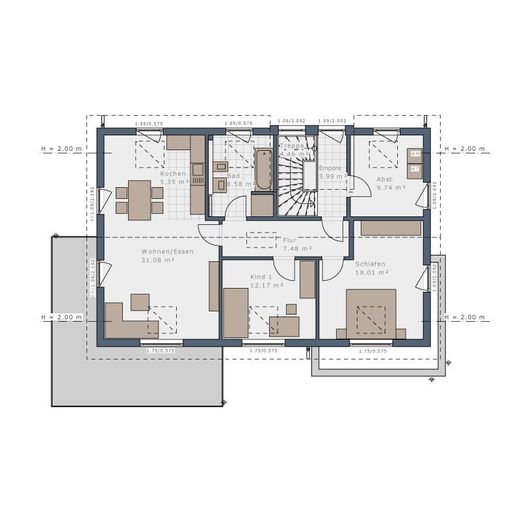 +++ Ein Haus für 2 Generationen+++ Tel:0172/3023080 – Grundriss Obergeschoss