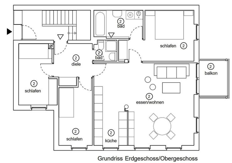 Toll geschnittene Wohnungen mit Südbalkon zur Selbstnutzung und/oder als Kapitalanlage, ab 275.000 € – Grundriss EG