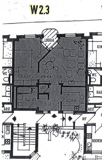 Provisionsfrei: Helle 2-Zi.-Wohnung mit Balkon in der Reutlinger Altstadt – neues Bad, Fernwärme – Grundriss Wohnung