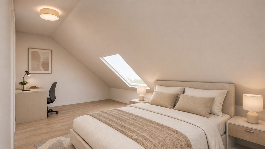 Großzügige 4,5-Zi.-Maisonette in Ergenzingen - Balkon, TG-Stellplatz & Wohnen auf 2 Ebenen – Visualisierung 2. DG Schlafen 