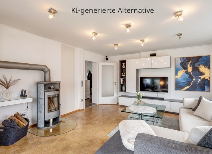 Wohnen, Arbeiten, Vermieten: Flexibles Raumwunder mit Anbau! – Wohnzimmer KI