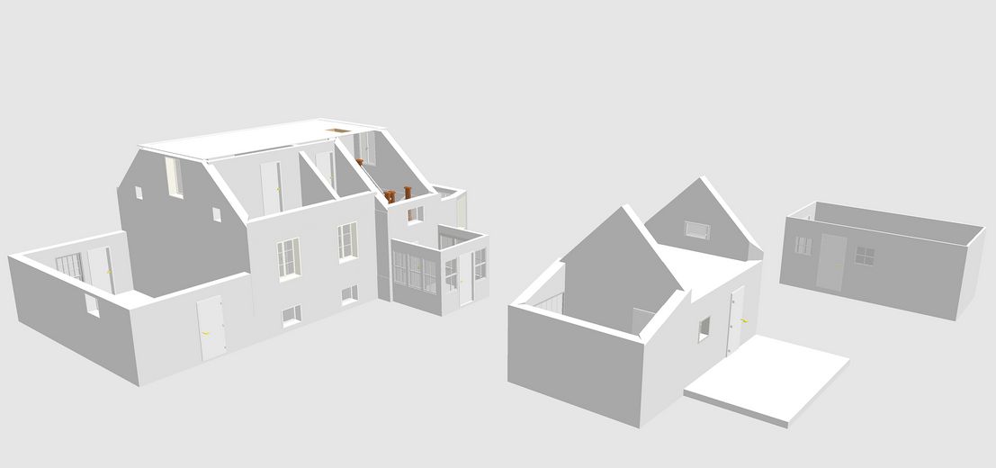Charming country house with living basement, large garden, workshop, two verandas, hobby stable – 3D Nord-West-Ansicht
