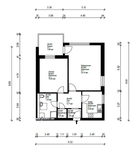 HEMEN TESLİM - TERCİHLİ KONUMDA OTOPARKLI GÜZEL 2 ODALI DAİRE – Grundriss