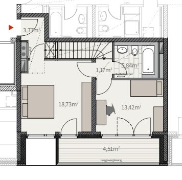 Helle, moderne City Maisonette Wohnung am Kanal – 5. OG
